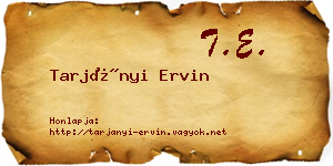 Tarjányi Ervin névjegykártya