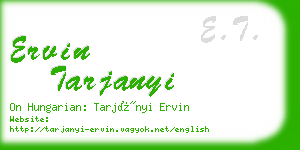 ervin tarjanyi business card